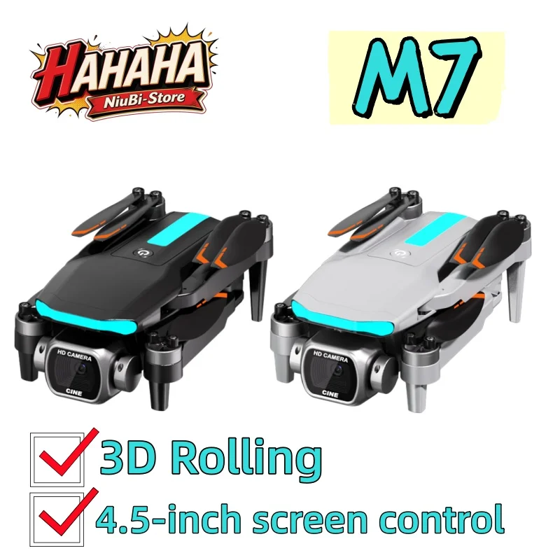 M7 Foldable Drone Brushless Motor, Optical Flow Positioning, Professional HD Dual Camera, Screen Remote Control Drone