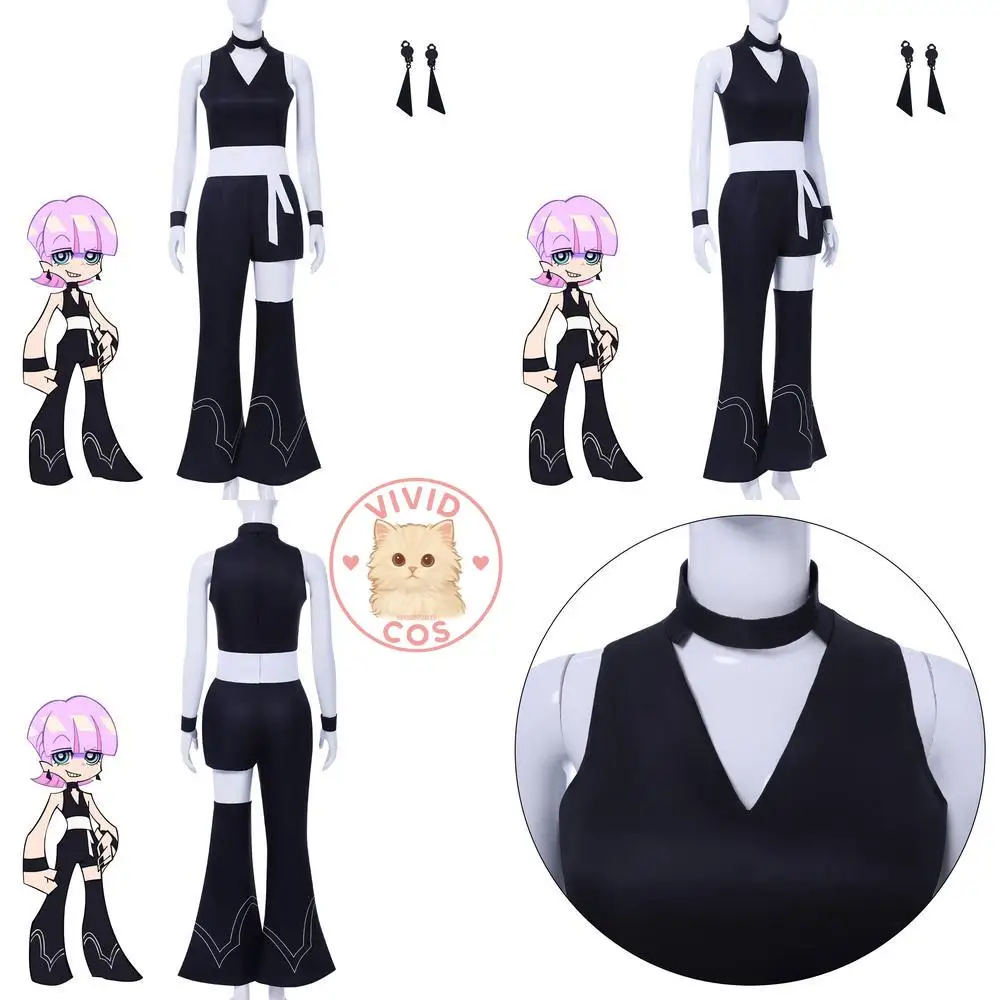 

Hot New PANTY & STOCKING Cosplay Costume Anime Angel Polyester Black Uniform Classic Role Play Women Comic Con Halloween Party
