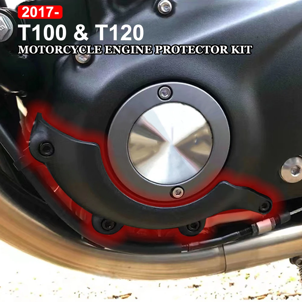 

New For Bonneville T100 Black T120 Engine Guard Protector Crash Pads Sliders Falling Protection Accessories Thruxton RS / 1200