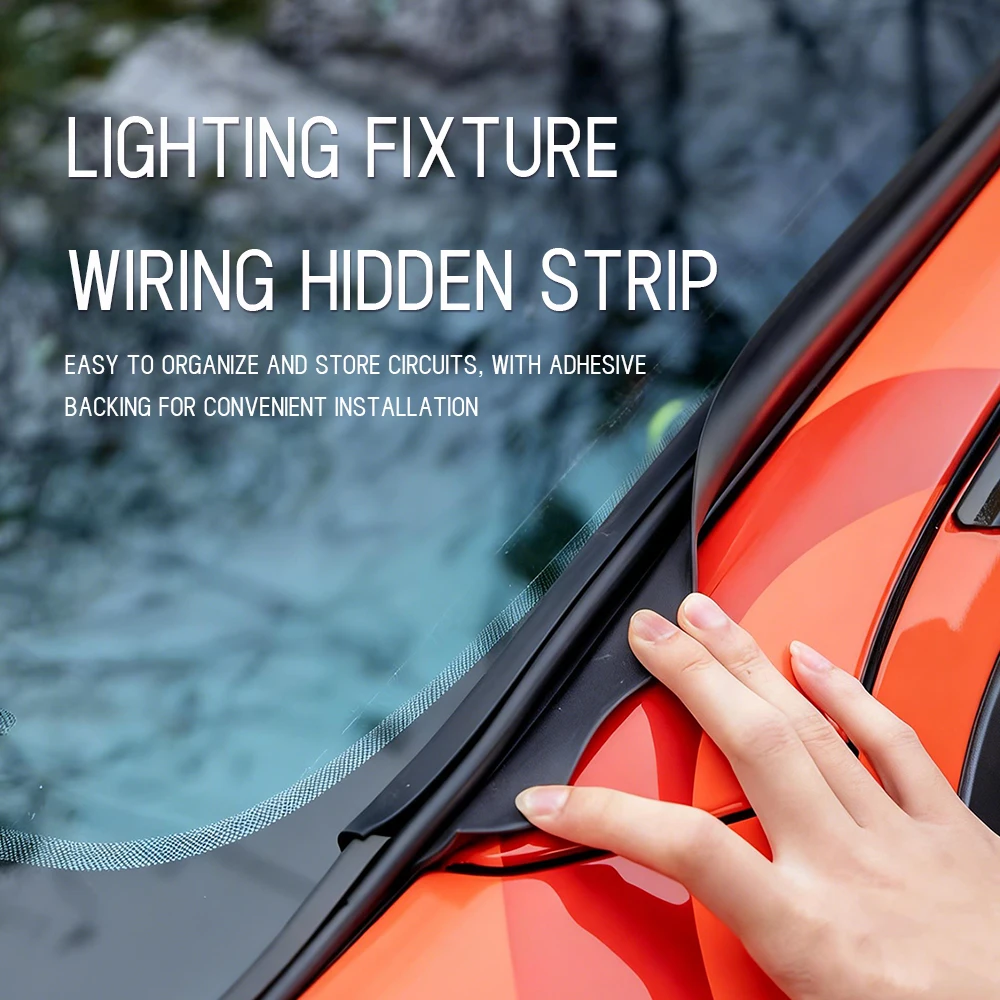 

Self Adhesive Car Roof Hidden Wire Slot Long Strip for Spotlight Cable Management Windshield Edge Organizer