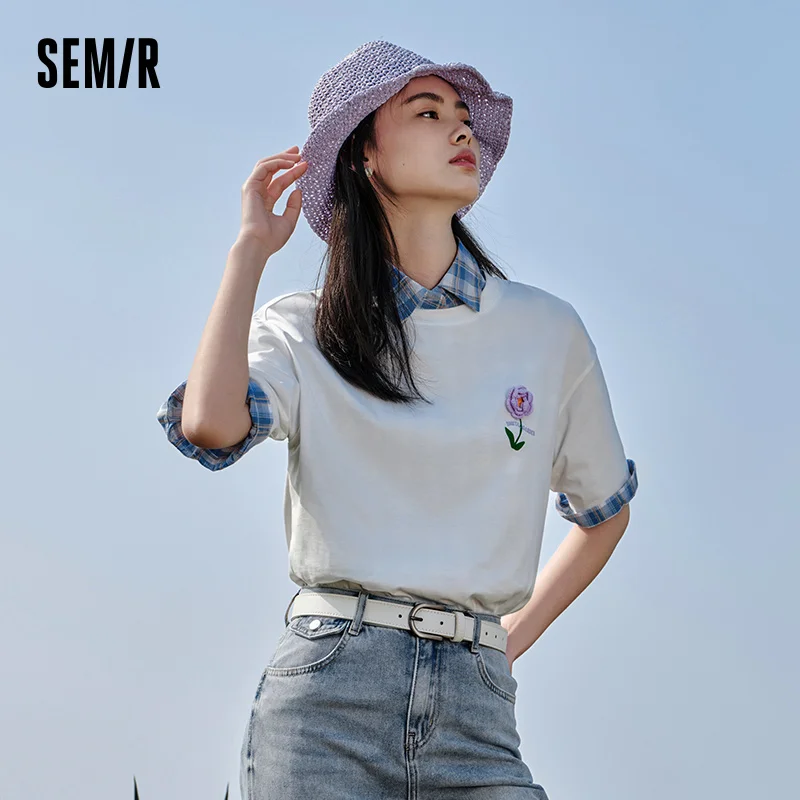 セミール-女性用半袖Tシャツ,ミドル丈スタイル,吸湿発散性と速乾性,柔らかくピンクのトップス,夏の装い,新しい2019