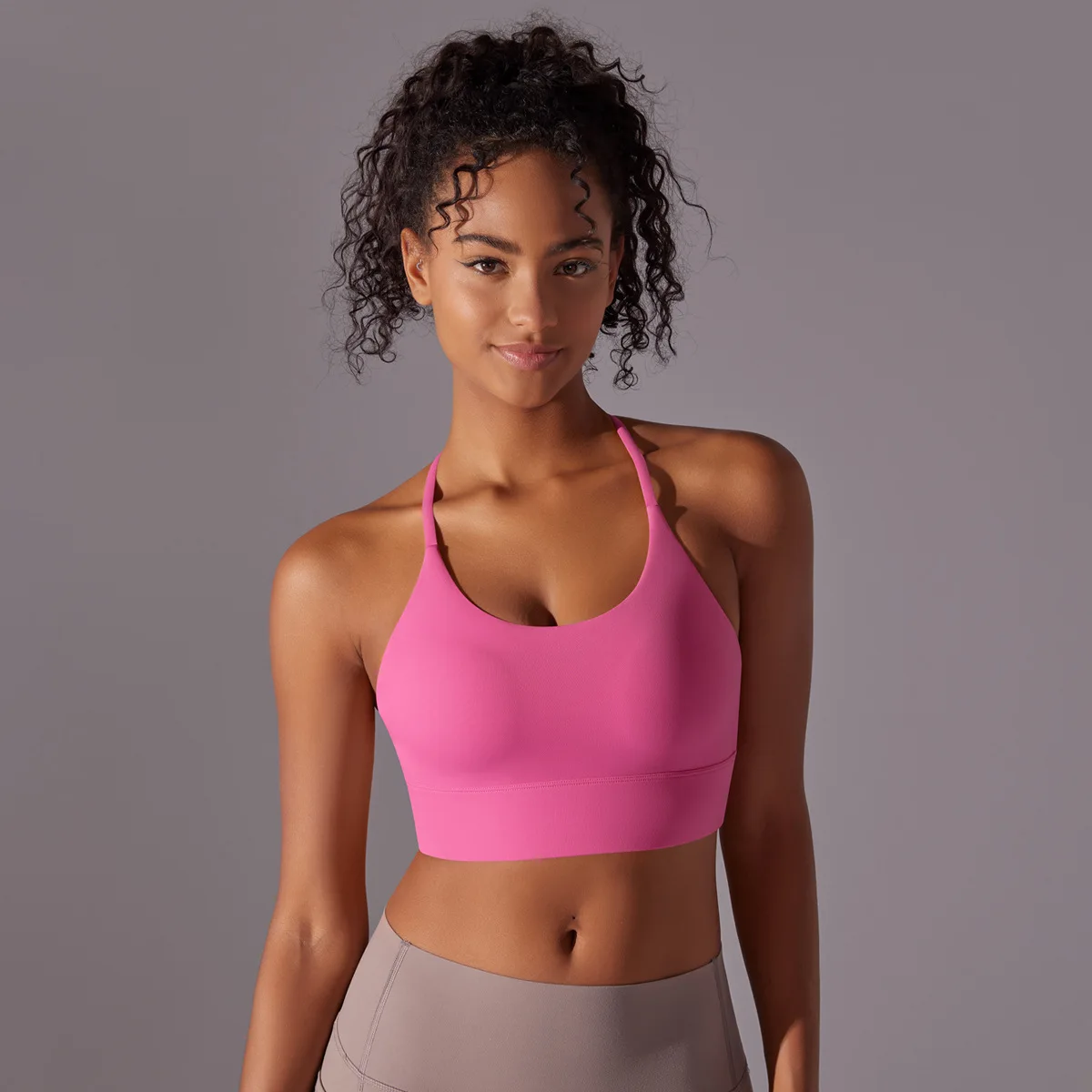 

New Double-sided Brushed Yoga Bra Beauty Back Cross Sling Breathable Sports Bra Running Fitness Sports Underwear Women