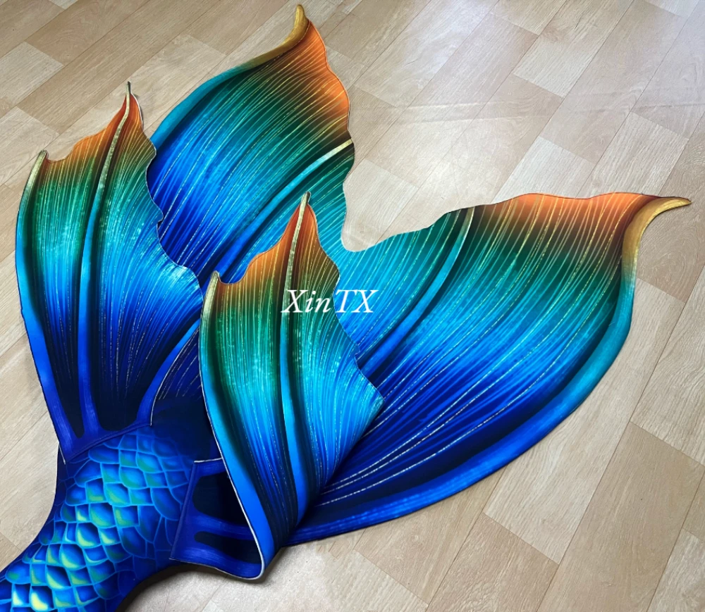 XinTX Adult Mermaid Tail Premium Quality Diving Swimming Show NOT Silicone Tail HD Printing Professional Mermaid Tail Skin