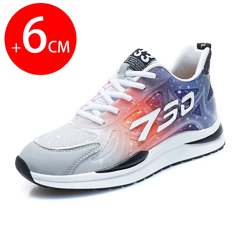 Mens sports shoes Increase height by 6cm Gradient trend Comfortable and durable Suitable for mens wear Available insizes 37-46