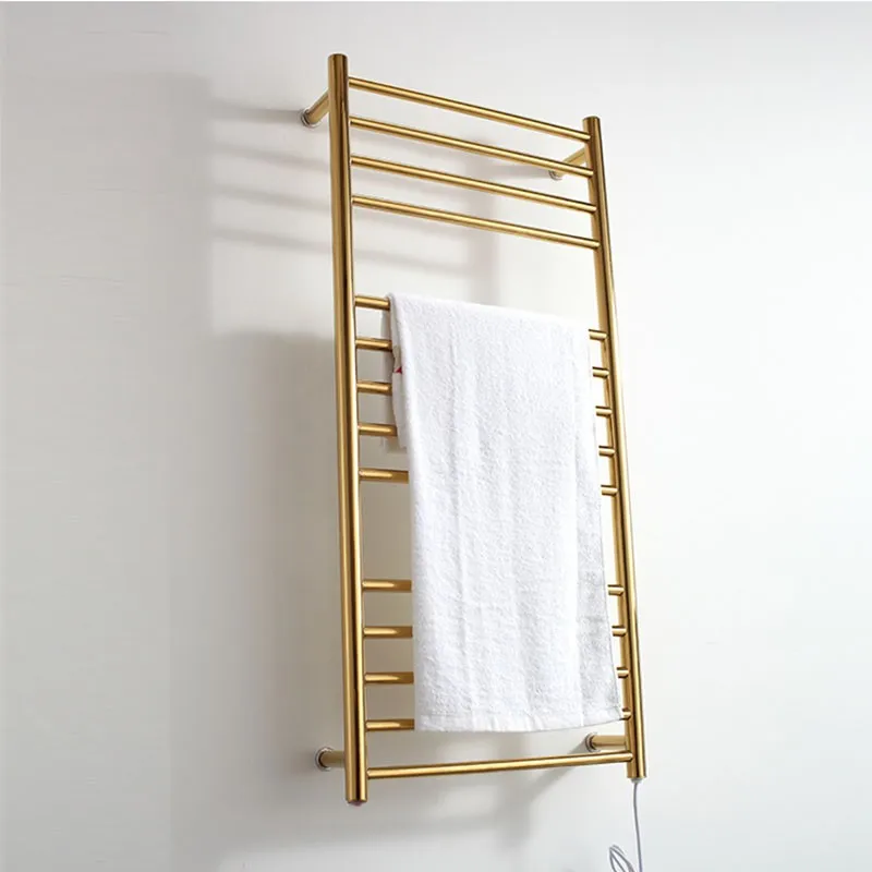 Electcic Heater 304 Stainless Steel Towel Racks Golden Bathroom Rose Fixed Bath  Holder  Drying