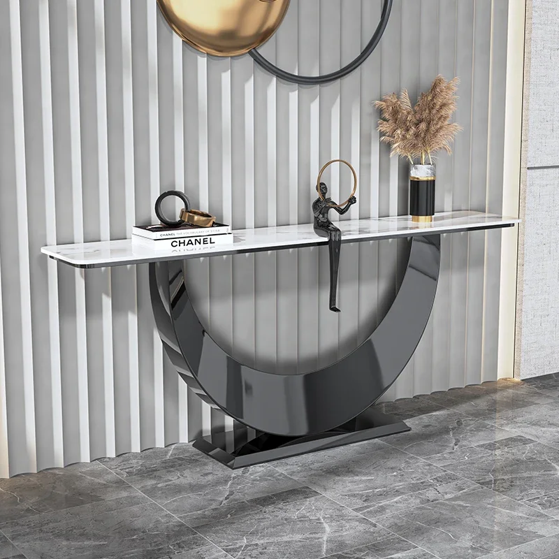 Moderne Eenvoudige High-End Corridor Strip Case Italiaanse Rotsplaat Toegangstafel