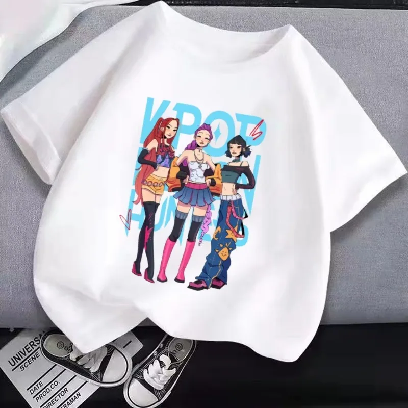 

Футболки Rumi из фильма Kpop «Охотники на демонов», детская одежда, хлопковая футболка для маленьких девочек и мальчиков, удобные детские топы