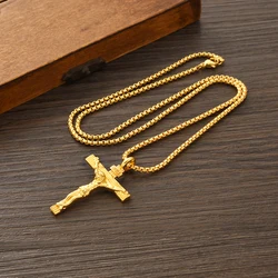 India 24K Gold Color Plated Small Cross Jewelry Set for Woman wholesale Necklace Pendant Ethiopia Dubai Bride Wedding Party Gift