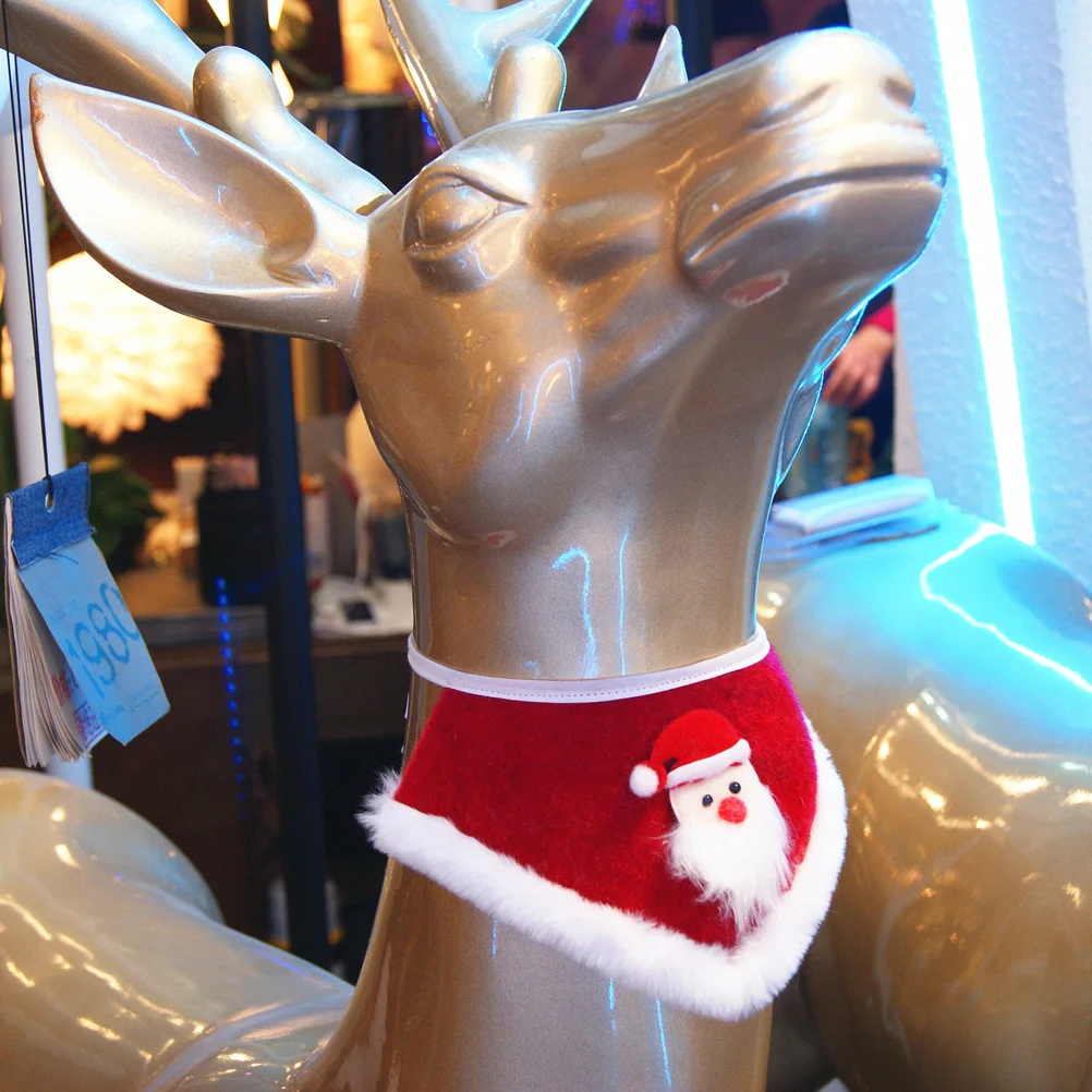 

Xl Red Christmas Dog Cat Saliva Towel Santa Bib Pet Collar Necklace Decor Adorable Party Supplies Christmas Dog Collar Bib