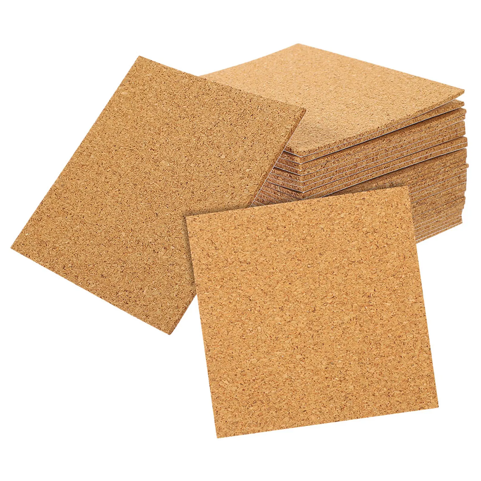 

30pcs Cork Board Adhesive Squares Peel and Stick Pads with Back Self Board Coaster Backing Writable And Cuttable Cork Sheets