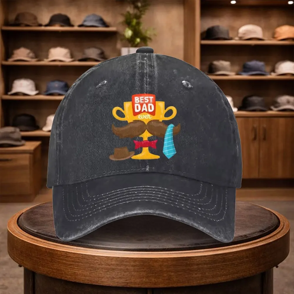 Un trophée pour le meilleur papa, avec une moustache et une casquette de baseball, ce chapeau décontracté réglable pour l'extérieur, idéal pour la mode urbaine.