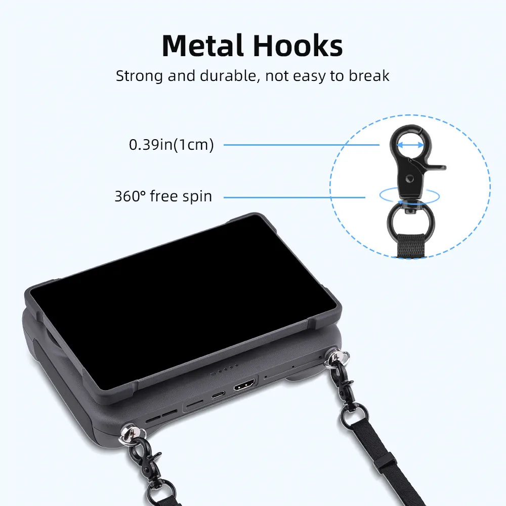 Wtohoby حبل نايلون لـ DJI Mavic 4 Pro Drone RC Pro 2/RC 2 جهاز تحكم عن بعد قابل للتعديل حزام الرقبة حبال معلقة حزام