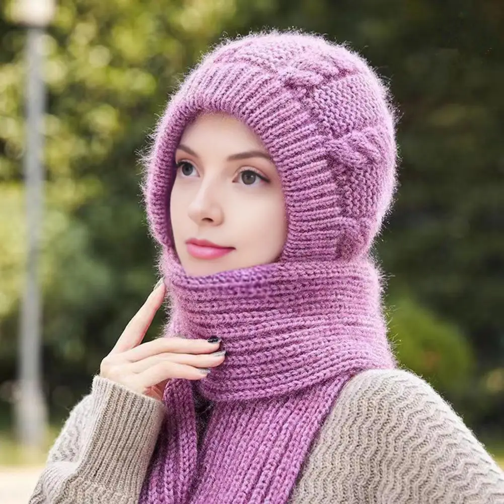 

Зимняя шапка-шарф, растягивающаяся зимняя шапка с шарфом, комплект шапки, термозимний головной убор, эластичный, удобный, погода для улицы