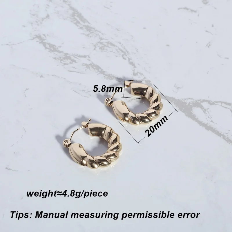 LESIEM Newest Arrival Gold Plated Gentlewoman clip earrings Twists earrings women earing Charming Jewelry Accessories