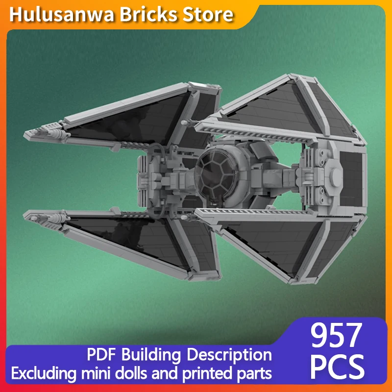 Klocki konstrukcyjne Star Movies Model MOC, myśliwiec Interceptor, technologia modułowa, zabawki do składania, idealne na prezenty świąteczne dla dzieci.