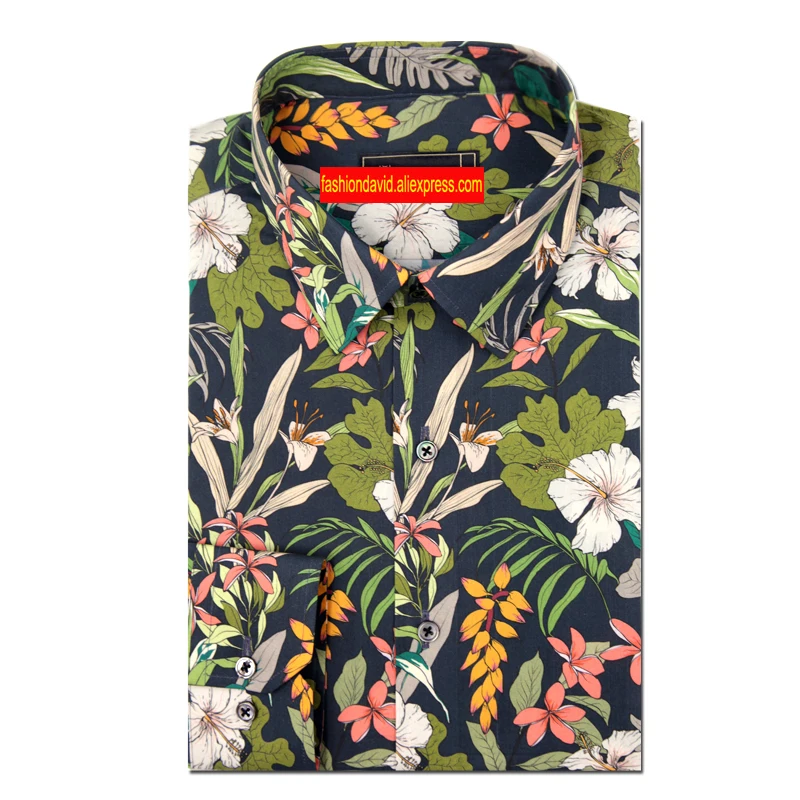 

Custom Tailor Made Men's Bespoke Shirts Business Formal Wedding Casual Ware Blouse Floral Cotton Dress Designer Bird Flower