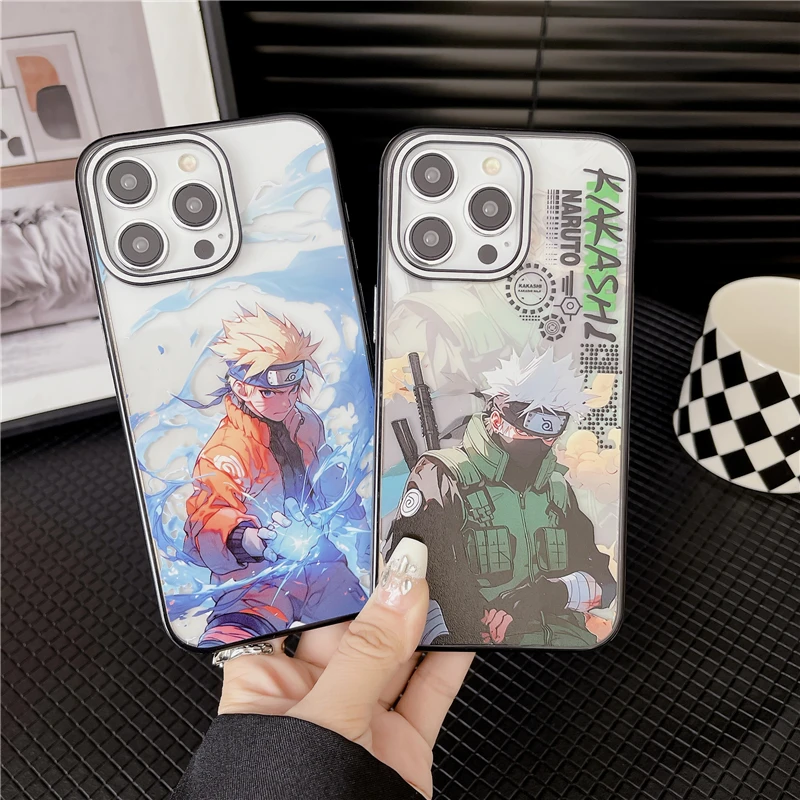 

Anime One Piece Naruto Kakashi Dragon Ball Case for IPhone 11 12 13 14 15 Pro Max Plus Cartoons Phone Cover Back Shell Toy Gift