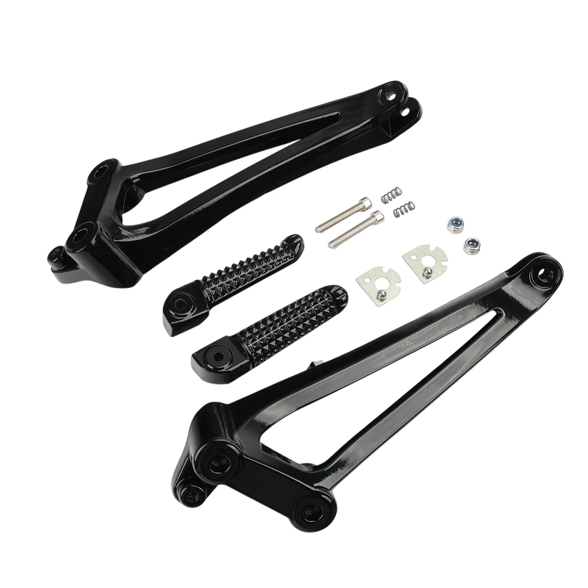 Motorcycle Rear Passenger Footrest Foot Pegs Bracket Silver/Black Mount Kit For Yamaha YZF R1 2012 2013 2014