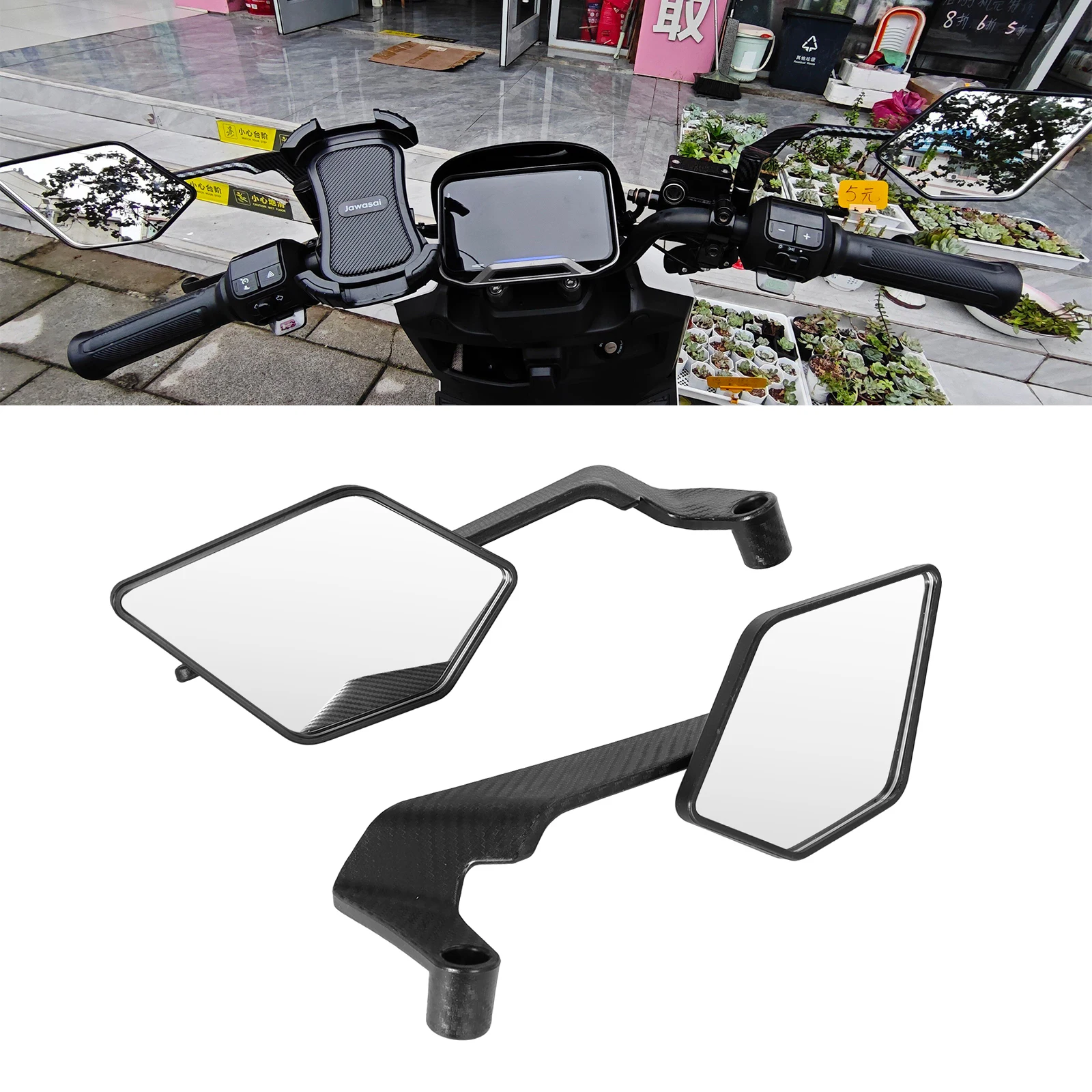 

Motorcycle Rearview Side Mirrors Adjustable Rotation Mirror Plastic for Yamaha MT07 MT09 Kawasaki Z900 Z750 Z125 DUKE 990