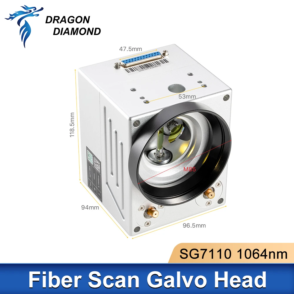 SG7110 1064nm Fiber Laser Scanning Galvo Head Set With Double Red Pointer 0-100W Input Aperture 10mm for Fiber Marking Machine