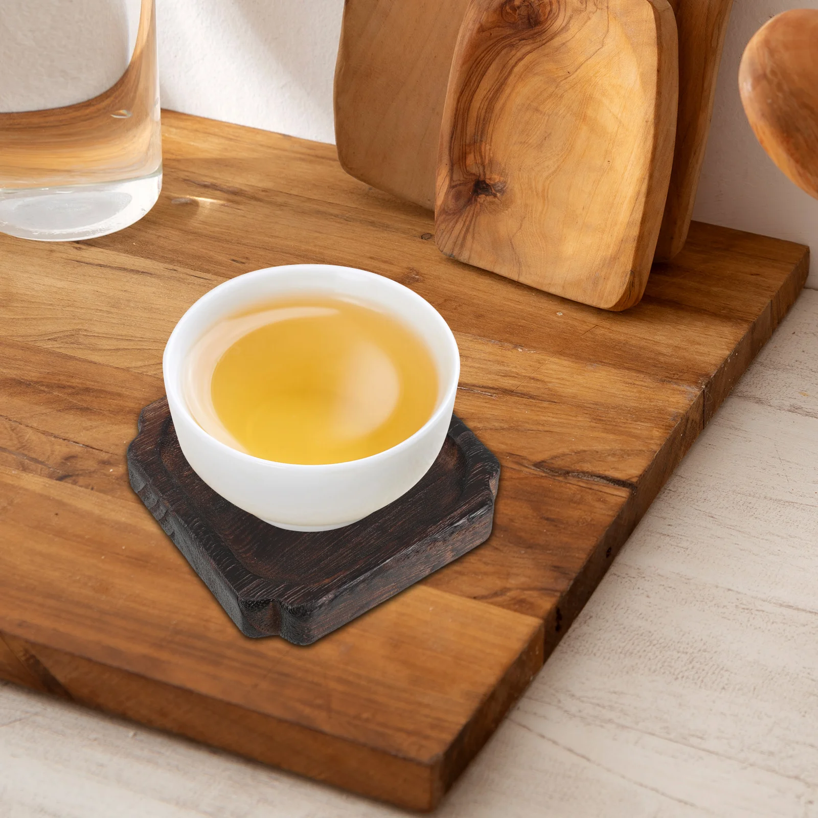 

Rustic Wooden Tea Tray Small Vintage Style for Tea Serving and Home Decor Functional Drink Coaster Elegant Table Presentation
