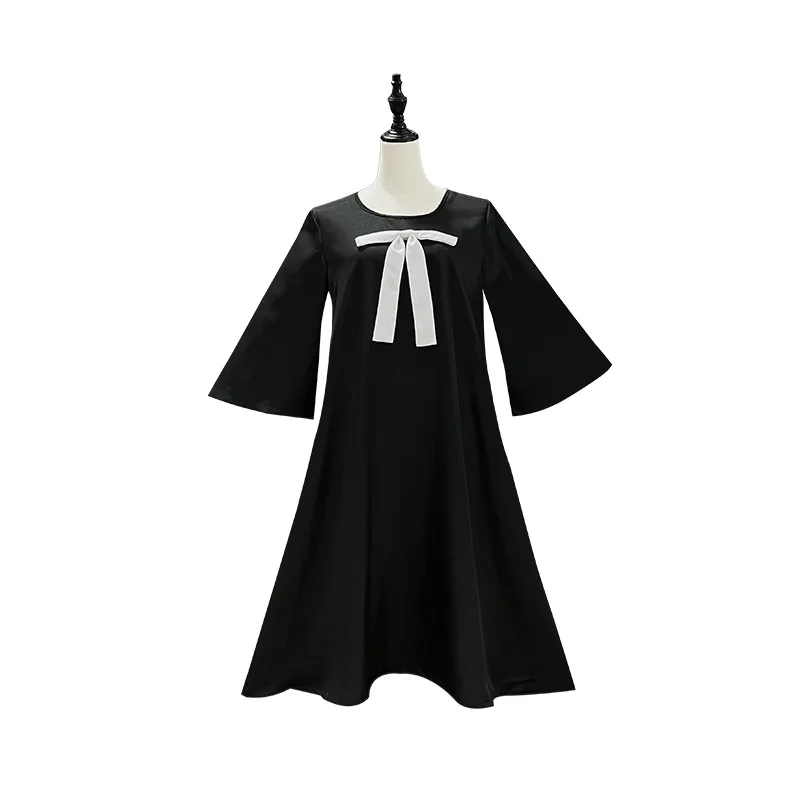 Spy x Family Anya Forger Cosplay Costume Black Dress Girls Halloween Carnival Costumes view 3