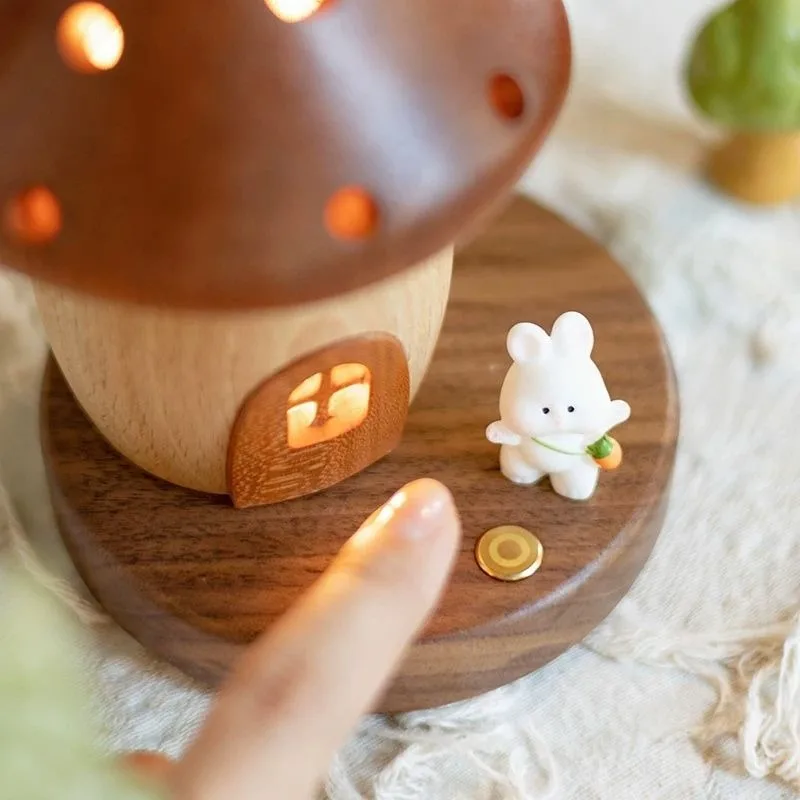 Banana Villa Magic House Light Solid Wood Charging LED Night Light Ornament Bedside Maternal and Infant Breastfeeding