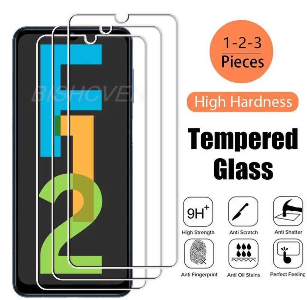 Закаленное стекло для Samsung Galaxy F12 6,5 дюйма, Женская яркость, Женская защита экрана, Защитная пленка для телефона
