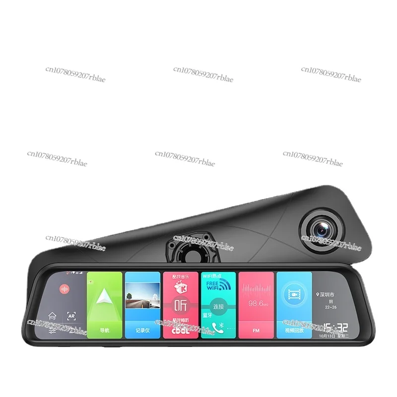 

4G Running Memory Ar Navigation Special Car Dedicated 12-Inch Rearview Mirror Tachograph Dual Lens Android 8.1