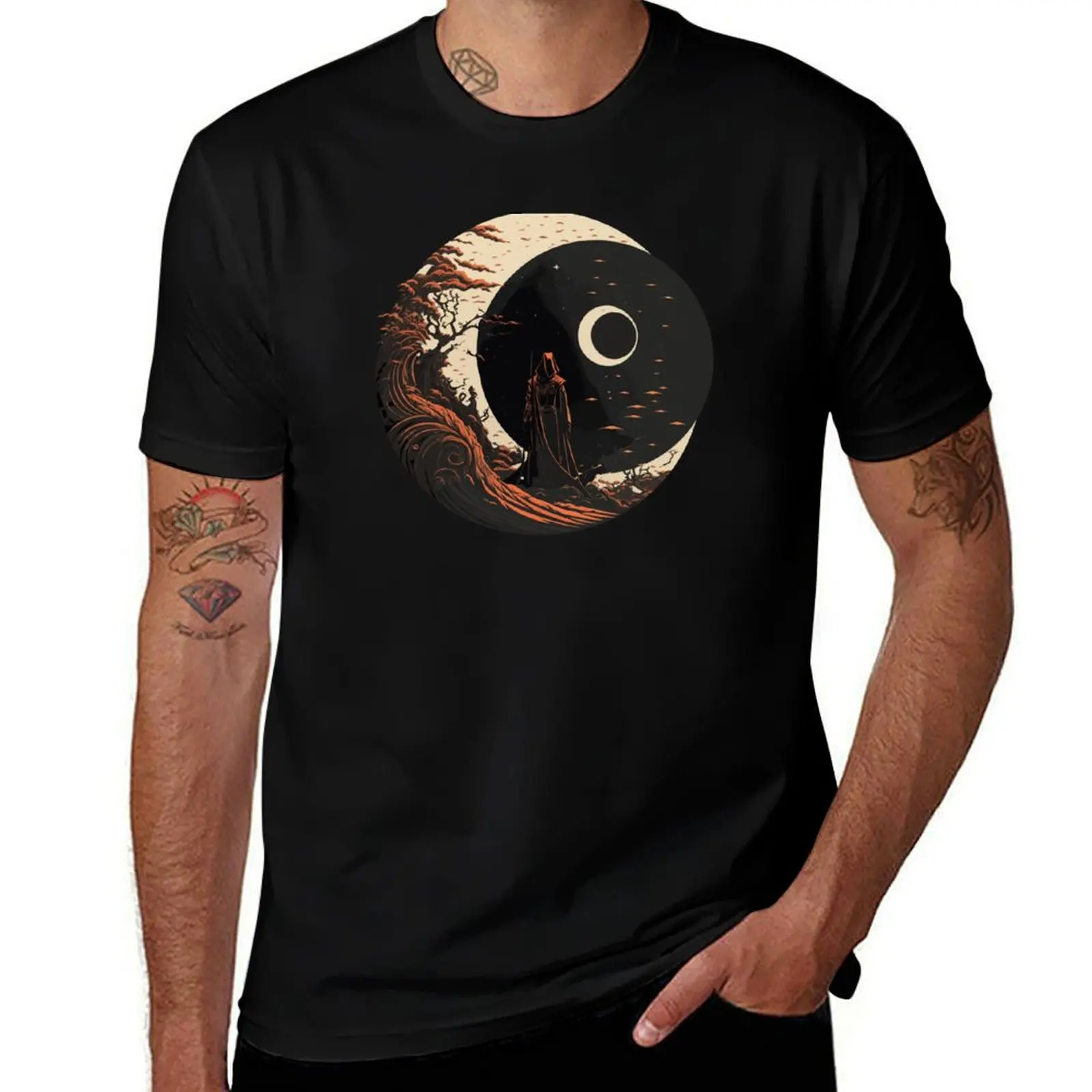 Bloodborne Moon T-Shirt graphic t shirts summer clothes Men's t shirts