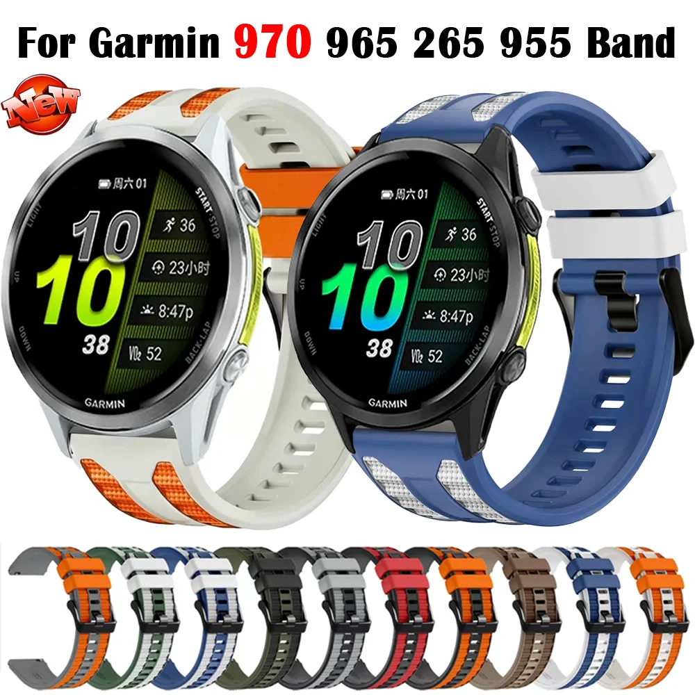 22mm Silikonarmband für Garmin Forerunner 970 570 47mm 965 955 255 745 265 Music Sport Armband Garmin Venu 2 3 4 45mm Handgelenksband