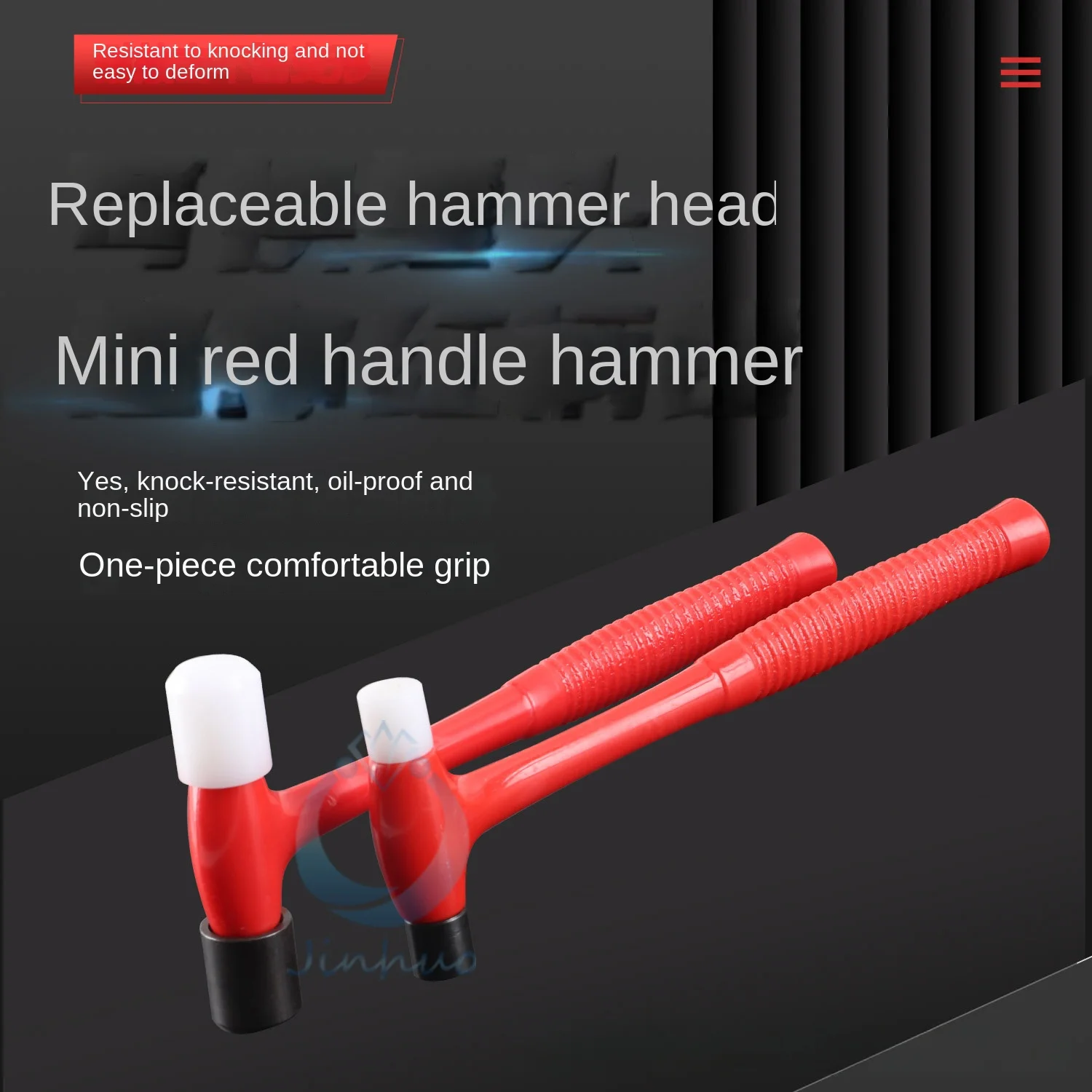 Mini Double-Headed Hammer with Red Handle, Silicone, Plastic Hammer, Correction Jewelry, Watches Repair, Gold Tools