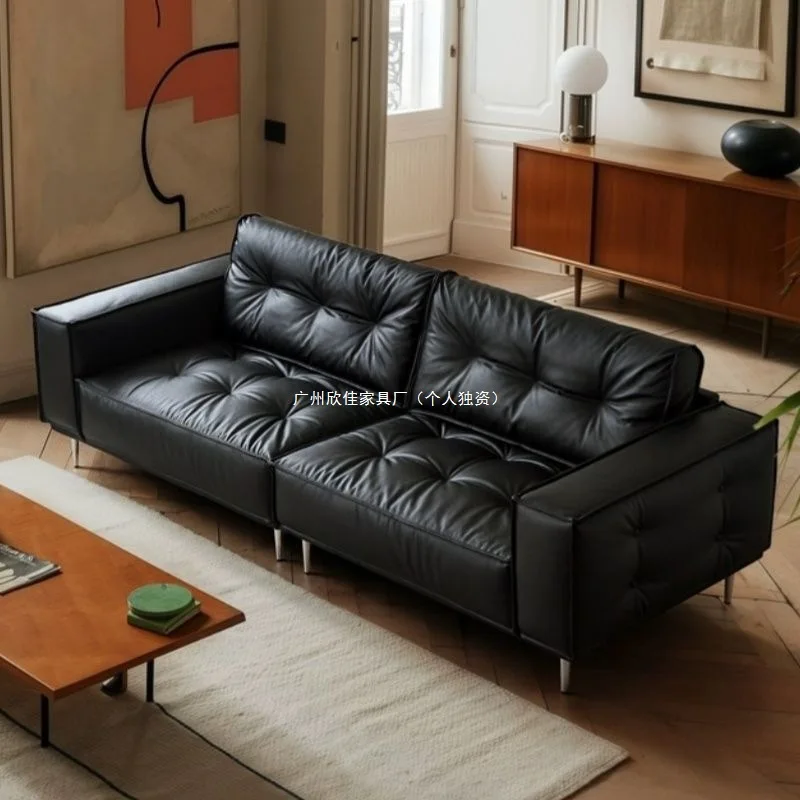 Sofa antique Italian minimalist living room small apartment straight row leisure leave-in sofa