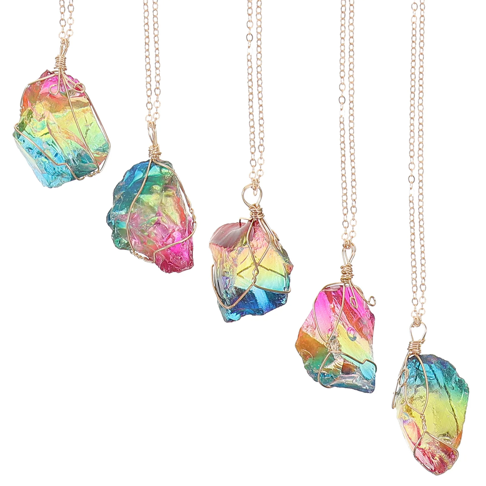 

5Pcs Natural Crystal Stone Hanging Pendant Delicate Stone Ornament Car Interior Home Decor Hanging Decoration Prosperity