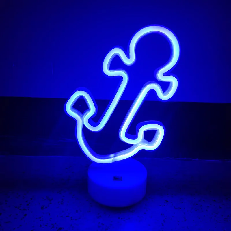 

Tiki LED Neon Sign Lights USB/Battery Powered Anchor Light For Room Table Decoration Gift Night Light Decoration Party Holiday