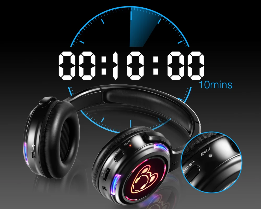 Leises Disco-Kopfhörersystem mit 500 m Entfernungssender, leise Party-Headsets für Musikveranstaltungen, Festivals, Konferenzen – Detail 9