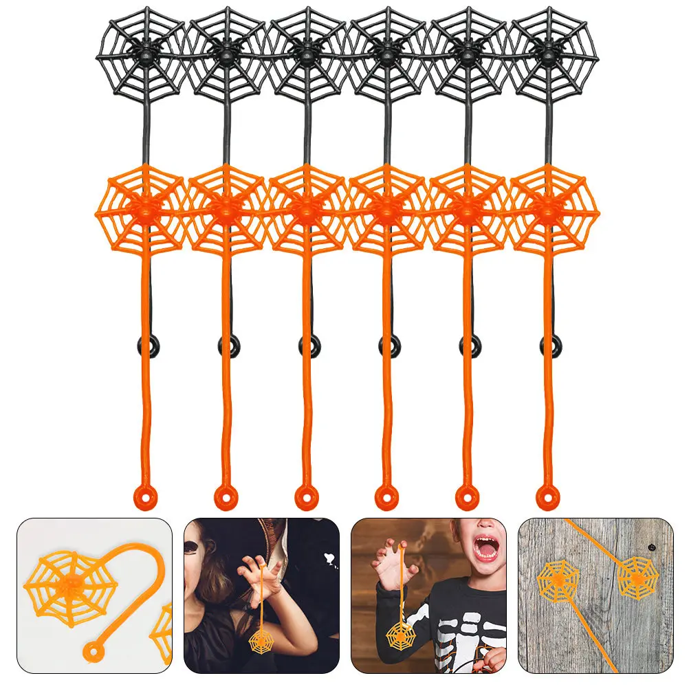 

50Pcs Sticky Spider Web Halloween Stretchy Spider Webs Tpr Interactive Party Supplies Stress Relief Kids Sensory Play