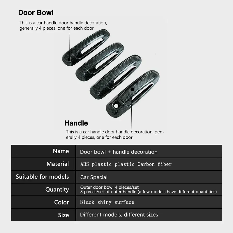 Carbon Fiber Door Handle Cover for Dodge Ram Pickup 1500 2500 3500 2002 2003 2004 2005 2006 2007 2008 Car Accessories Stickers