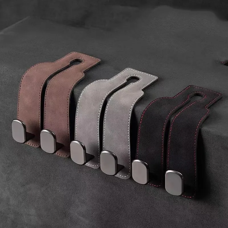 خطاف متعدد الوظائف لتخزين المركبات عالي المظهر، لا يتطلب تركيب خطافًا على الوجهين من جلد الغزال المثبت على السيارة