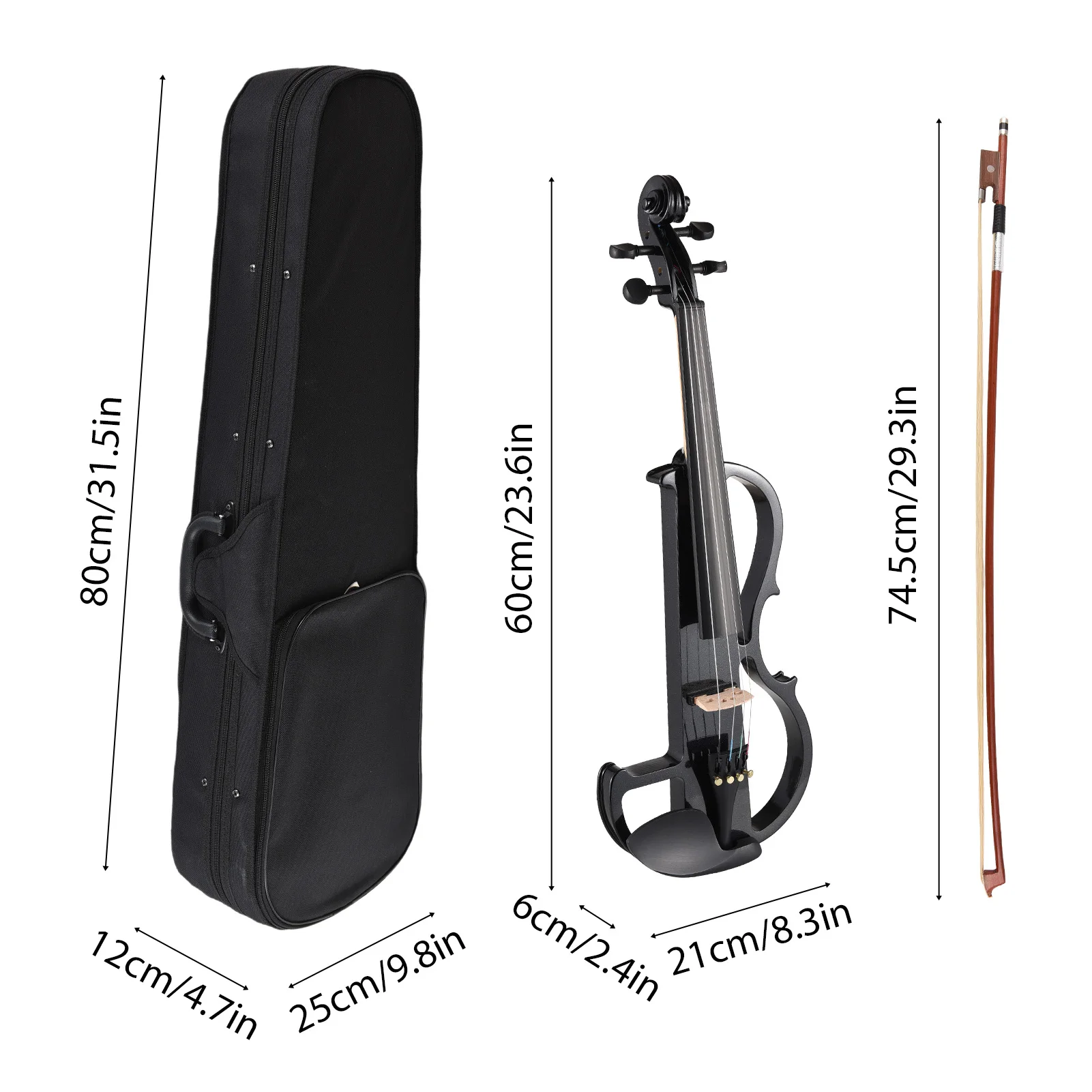 4/4 Violin Full Size Set Professional Silent Electric Violin for Beginners Students School Learners Electric Violin