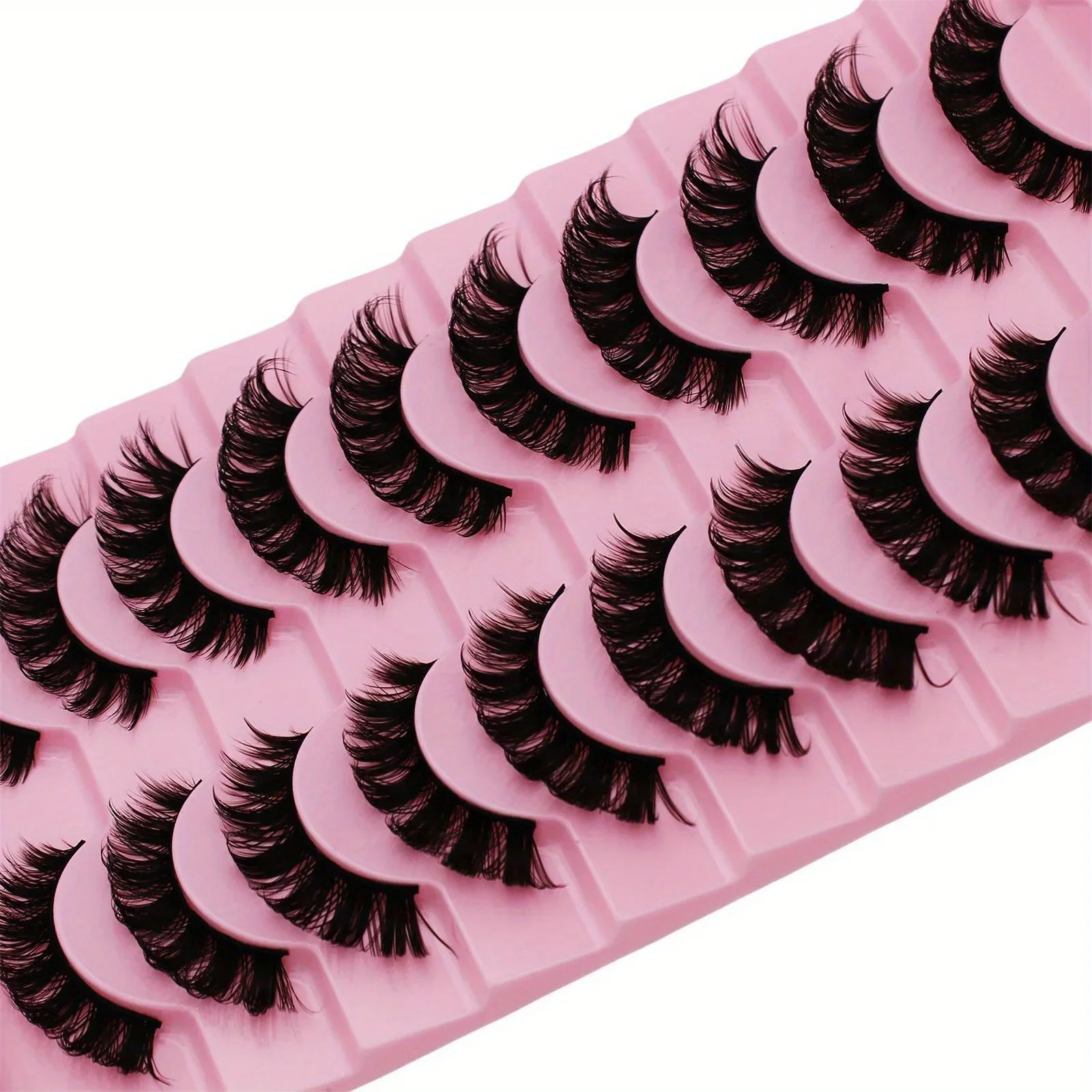 3Boxes(30Pairs) DD Curl Russian Strip Lashes Fluffy Volume False Eyelashes DD Curl Dramatic Messy Fake Lashes Make Up