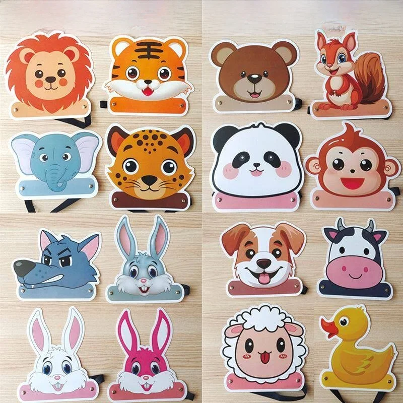 

Children's Cartoon Animal Mask Performance Props Tiger Mouse Nursery Costume Accessories Party Magic Show Supplies