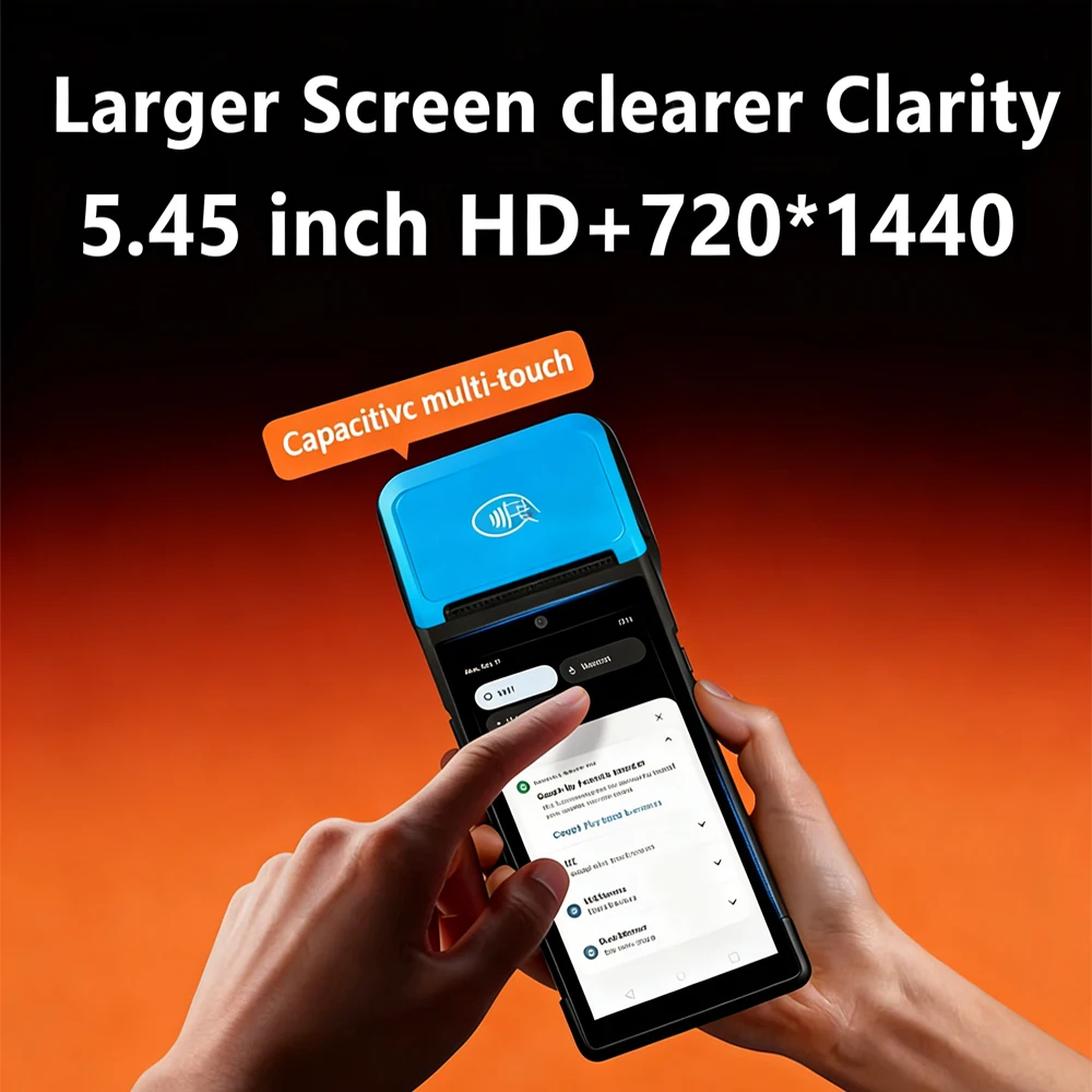 KT-V510 4G Handheld Wireless Smart Mobile Android 12 POS Terminal for Supermarket Restaurant Management Printer