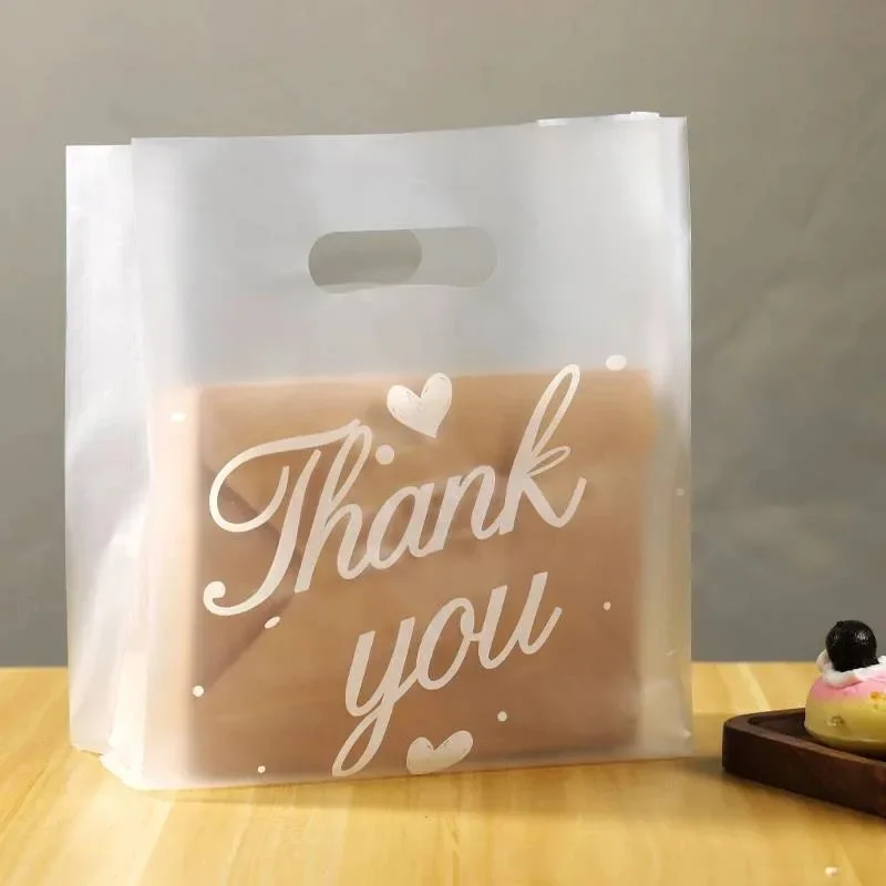 50pcs Thank You Plastic Gift Bags Christmas Candy Cookie Wrapping Bags Wedding Birthday Party Gift Wrapping Bags Bread Pack Bag