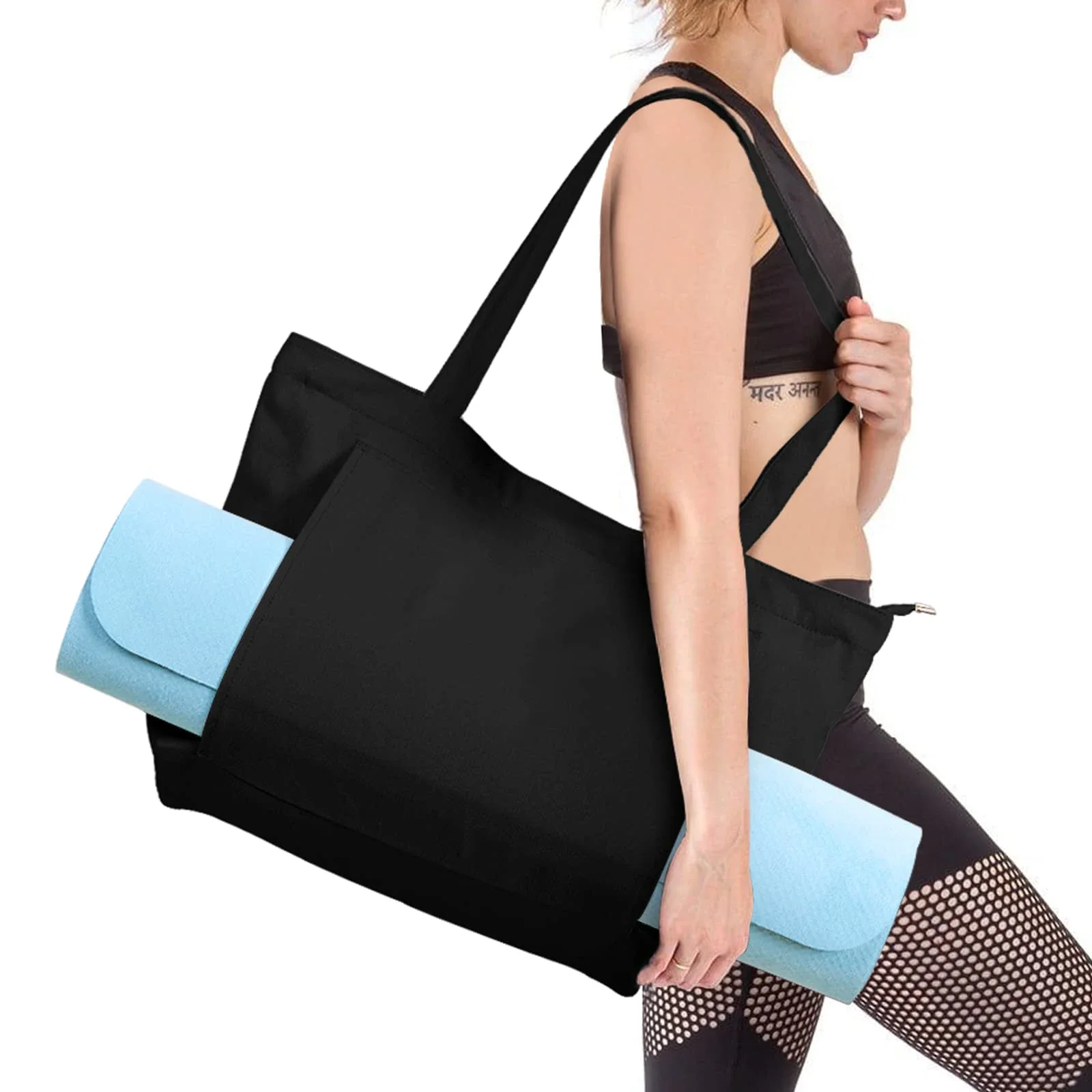 

Yoga Bag Women's Sports Bag Yoga Mat Bag Carrier Carryall Canvas Tote for Pilates Shoulder for Travel Office Beach Workout