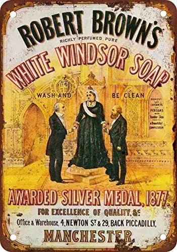 Tin Sign New Aluminum Metal Color Blanco Jabón;n de Windsor Sign Retro 11.8 x 7.8 Inch