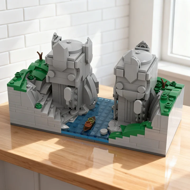 

547pcs MOC The Argonath Brickheadz Model Building Blocks Creative DIY Gift Display Decor Assemble Premium Adult Kids Desk Home