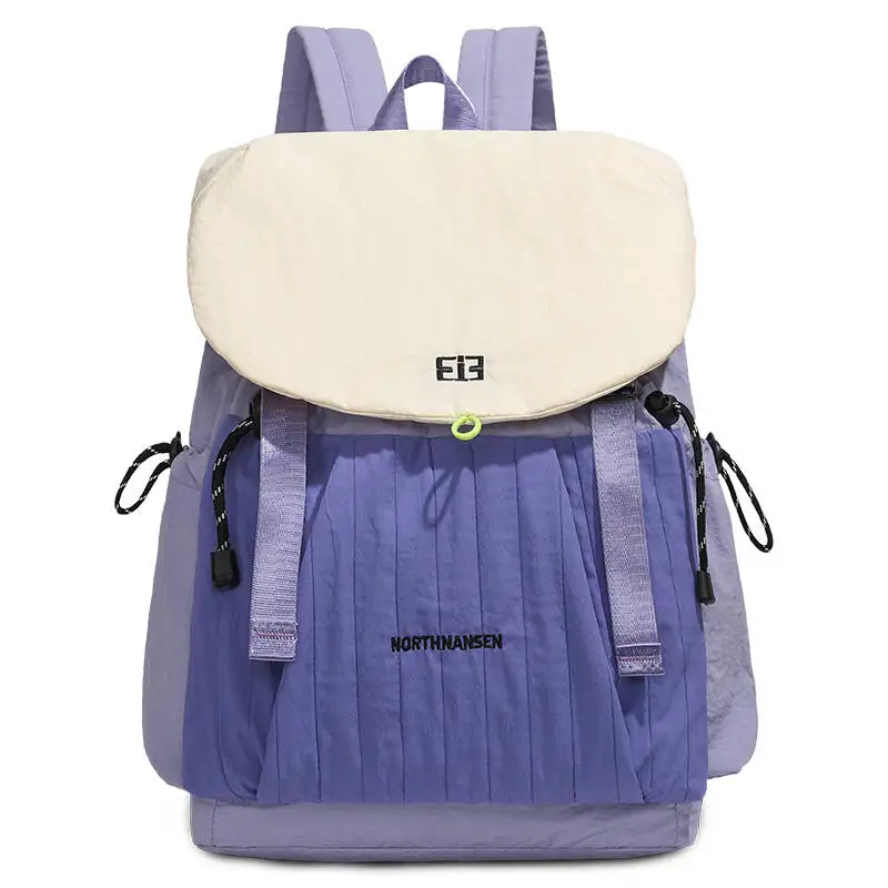 ナイロンバックパック 大容量ブックバッグ 軽量巾着スクールバッグ ハンドバッグ カジュアルショルダートート 大容量通勤バッグ