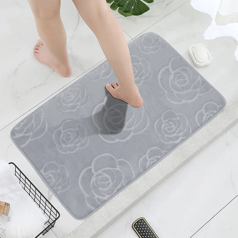 2Pcs/Set Bathroom Rugs,Soft Non Slip Floor Mat and Absorbent Bath Mat,Toilet Rug Bathroom Mat for Bathroom Shower Bathtub Carpet