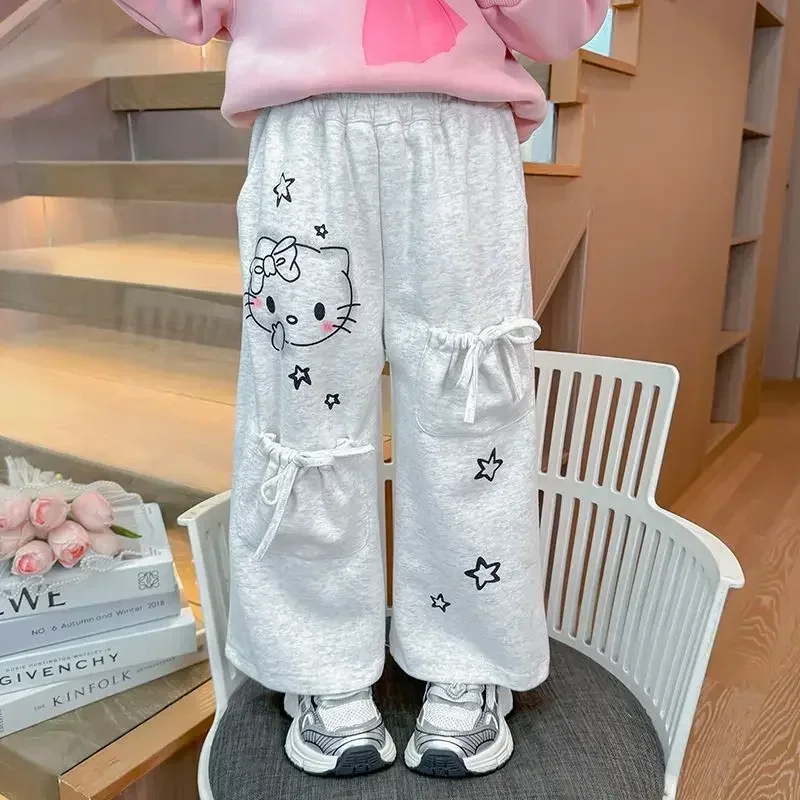 Sanrio Meisjesbroek Koreaanse Versie Schattige Hello Kitty Print Casual Broek Westerse Stijl Sanitaire Broek Kinderen Groothandel